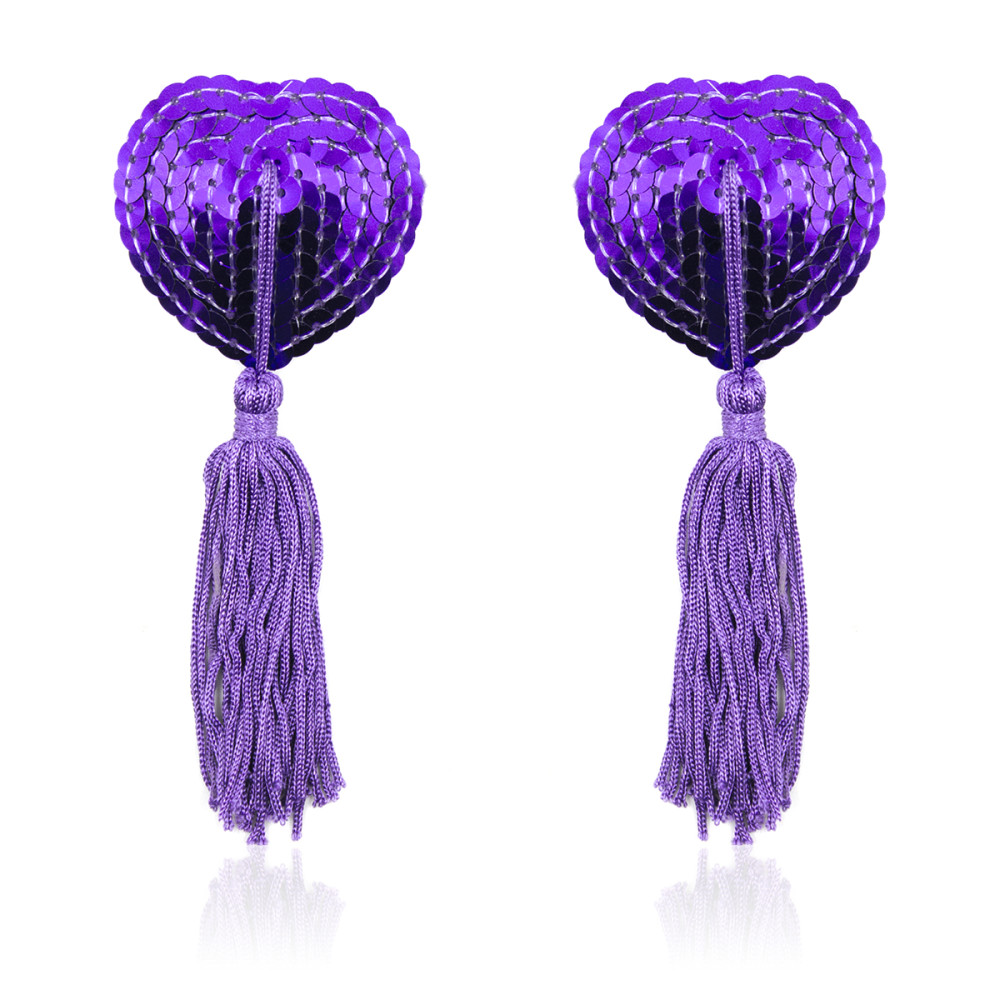 Пестисы в форме сердец IDEA SM с кисточками, фиолетовые (34199), zoom