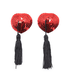 Пестисы сердца красные с черными кисточками - No Taboo