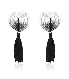 Пестисы сердца серебристые с черными кисточками - No Taboo