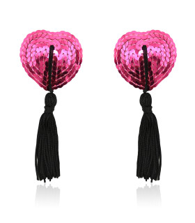 Пестисы сердца розовые с черными кисточками - No Taboo