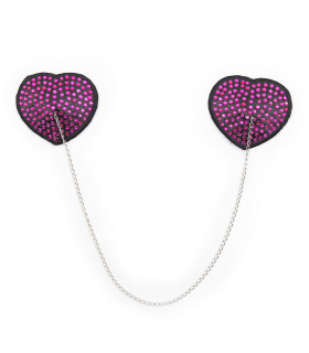 Пестіси у формі серця IDEA SM зі стразами, на ланцюжку, чорно-фіолетові - No Taboo