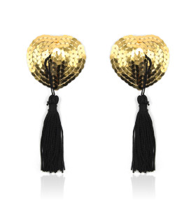 Пестисы сердца золотые с черными кисточками - No Taboo