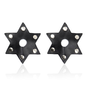 Пэстисы в форме звездочек с отверстием для сосков, черные - No Taboo