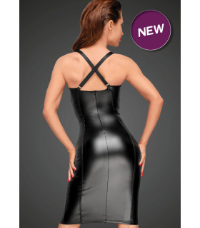 Платье виниловое на бретельках Noir Handmade F180, черное, L - No Taboo