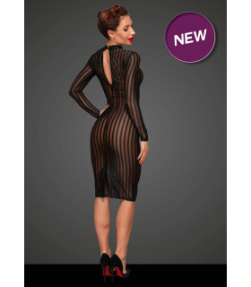 Полупрозрачное платье Noir Handmade, черное в полоску, размер XXL - No Taboo