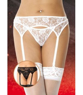 Пояс для чулок с подвязками, белый - No Taboo