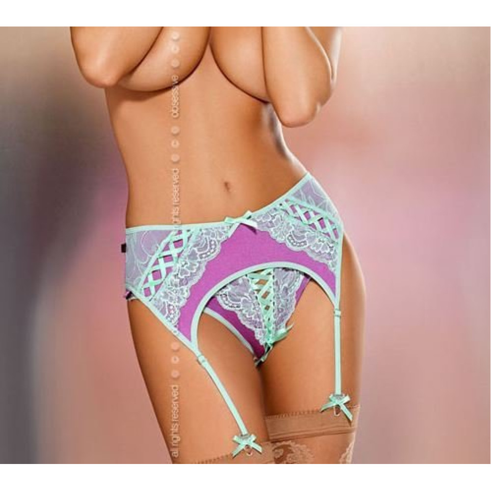 Пояс Lilac с белым кружевом S/M (12212), zoom