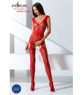 Сексуальний бодістокінг з імітацією панчіх, червоний Red Passion - No Taboo