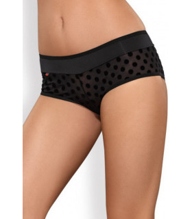 Сексуальные шортики в горошек полупрозрачные чёрные S/M - No Taboo