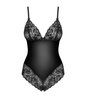 Эротическое боди с кружевом из атласа S/M - No Taboo