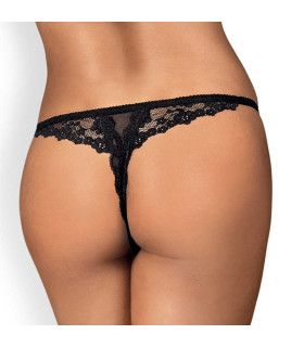 Стринги черные с интимным вырезом Letica S/M - No Taboo