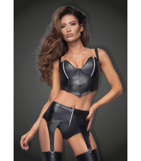 Топ-корсет сексуальный с молниями на чашках, Noir Handmade,размер L - No Taboo