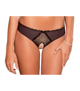 Трусики чорні Rene Rofe CROTCHLESS FRILLS PANTY S/M - No Taboo
