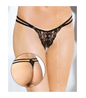 Сексуальні стрінги чорні з інтимним вирізом O / S - No Taboo