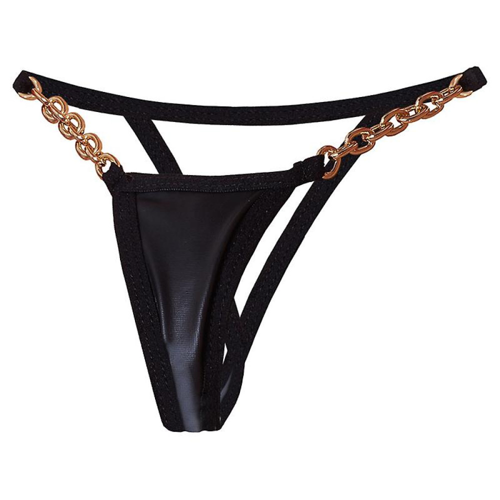 Сексуальные стринги с украшением, чёрные S/L (29264), zoom