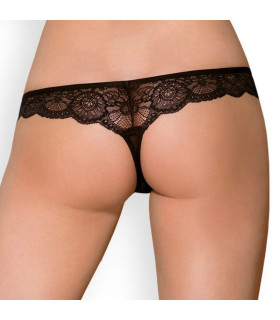 Сексуальні стрінги, мереживні, чорні L / XL - No Taboo