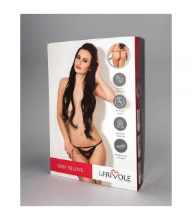 Сексуальные стринги с интимным вырезом и бантиком XS/S - No Taboo