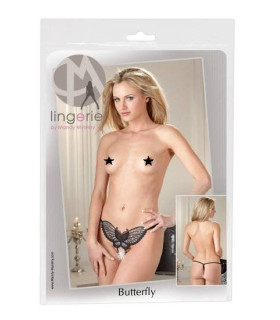 Трусики з вирізом метелик чорні S-L - No Taboo