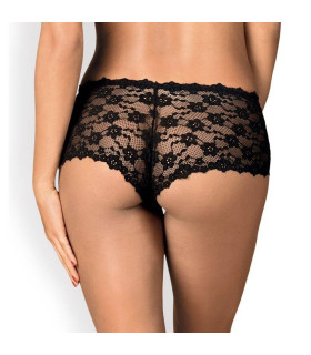 Сексуальні шортики в сіточку з квітковим принтом чорні Letica L / XL - No Taboo