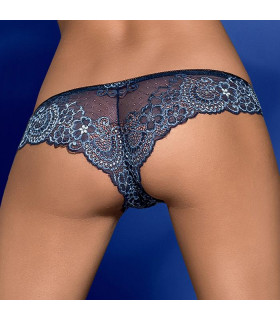 Сексуальні трусики з квітковим мереживом сині, Розмір L / XL - No Taboo