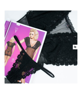 Стринги с интимным вырезом черные, Импульс S/M - No Taboo