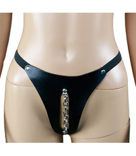 Трусы для БДСМ с металлическими элементами и открытым доступом, чёрные BEING Fetish S/M - No Taboo