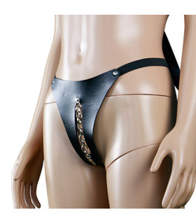 Трусы для БДСМ с металлическими элементами и открытым доступом, чёрные BEING Fetish S/M - No Taboo