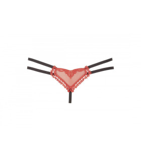 Сексуальные стринги с двойной резинкой красным сердцем вереди и бантиком сзади Heart-shaped String - No Taboo