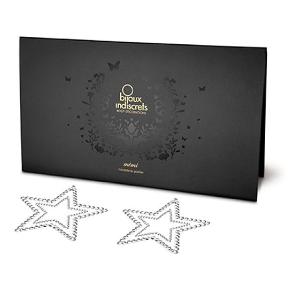 Прикраса для грудей зі стразами MIMI від Bijoux Indiscrets, у вигляді зірочок (30916), zoom