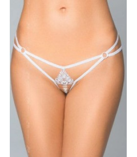 Эротические стринги с двумя резинками белые S-L - No Taboo