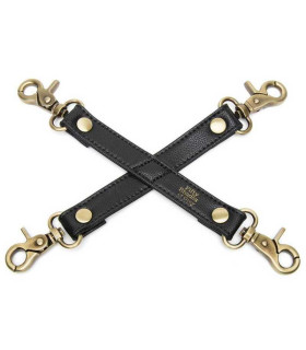 Крестообразный фиксатор, с карабинами, черный - No Taboo