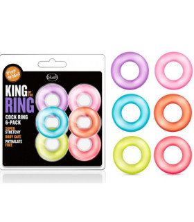 Набор эрекционных колец Blush Play with me, разноцветные, 6 шт - No Taboo