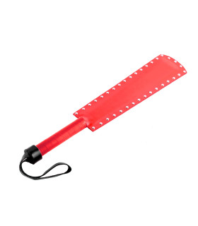 Шльопалка (паддл), тверда, Червона, зі шкіри - No Taboo